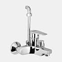 Hindware F360019CP Single Lever Exposed Bath and Shower Mixer with L Bend (Element) with Chrome Finish