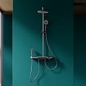 Hindware Italian Collection 4-Way Integrated Shower Console | Piano LED Touch Buttons | Adjustable Overhead Shower | 3-Flow Hand Shower | 2-Flow Kid Shower | Cascade Flow | Thermostat Control