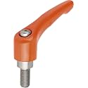 KIPP Hinged Locking Lever – Size 4 – M12 x 60 mm, Zinc, Reinorange RAL2004 – Pack of 1 K0123.4122x60