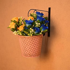 hins metal bucket round shape flower plant pot metal pots for indoor plants i elevated garden planter i raised planter i pink large