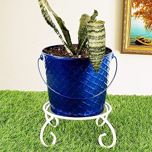 hins metal bucket round shape flower plant pot with stand metal pots for indoor plant i elevated garden planter i raised planter i desk plant i raised planter box i ascent home