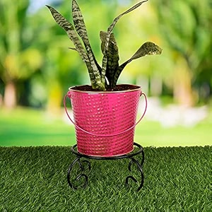 hins red metal bucket shape flower plant pot black with stand hand plant bucket for garden and house decoration flower bucket for indoor decor amp table decor for office decoration for living room decor pot for gardening flower plant pot for indoor decor pot for gardening flower plant pot for indoor decor pot i metal designer bucket with stand