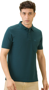 Hint Solid Men Polo Neck Light Green