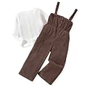 HINTINA Toddler Girl Corduroy Pinafore Overall Jumpsuit 2 Pieces Outfits