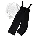 HINTINA Toddler Girl Corduroy Pinafore Overall Jumpsuit 2 Pieces Outfits
