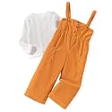 HINTINA Toddler Girl Corduroy Pinafore Overall Jumpsuit 2 Pieces Outfits