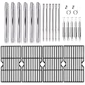 Hiorucet 463240115 Replacement Parts, Cooking Grate, Heat Plate, Burner, Ignitor and Carryover Tube for Charbroil Advantage 6 Burner Grill Replacement Parts, Char-Broil 463240115, 466240115, 466235816