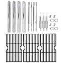 Hiorucet 463433016 Grates Kits for Charbroil Advantage 4 Burner Grill Replacement Parts, Cooking Grids, Heat Plate, Burner, Ignitor and Carryover Tube for Char-Broil 463433016, 469432215, 463432215.