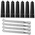 Hiorucet Grill Replacement Part Kit for Prestige 500 and Napoleon Grill Rogue Series, Porcelain Steel Heat Plate and Burner for Napoleon Gas Grill Parts P500RSIBPK-3, P500RSIBPSS-3, Prestige 500