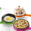 HIPHONIC INFOTECH Multifunctional 2 in 1 Electric Egg Boiling Steamer Egg Frying Pan Egg Boiler Electric Automatic Off with Egg Boiler Machine Non-Stick Electric Egg Frying Pan (Multicolor, 350 Watts)