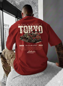 HIPHOPFASHION Self Design Men Round Neck Red