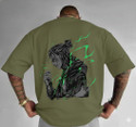 HIPHOPFASHION Self Design Men Round Neck Green