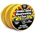 HIPPIE CRAFTER 3 Pack Double Sided Tape for Woodworking, 1 Inch Wide Heavy Duty Woodworking Tape for CNC Machines and Routing Templates, 60 Feet Each,180ft Total