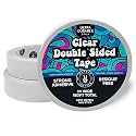 HIPPIE CRAFTER Clear Double Sided Tape, 1 Inch Wide Heavy-Duty Adhesive, Removable Mounting Tape for Posters, Carpets, Wall-Safe Use, 3 Pack, 60 Feet Each, 180ft Total
