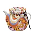 Hippie Flowers Tea Pot Cozies Breakfast Warmer Dustproof Durable Kitchen Home Decorative Tea Cosy Insulated Kettle Cover for Home Kitchen Decor Tea Cozies Thanksgiving Decor