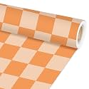 Hippie Orange Checked Bulletin Board Paper Roll Retro Orange Bulletin Board Background Paper Back to School Classroom Decor Poster for Art Craft DIY Project Home Office Party Supplies 17.7in x 20ft