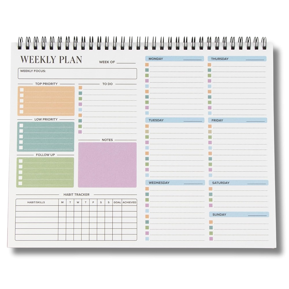 Weekly Planner with Habit Tracker & Undated To-Do List Notepad for ...