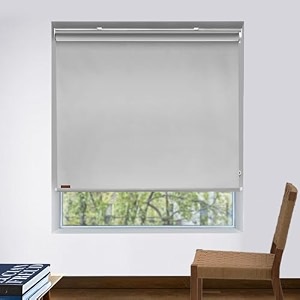 hippo blackout roller blinds for windows with one click headrail for easy installation roll up down blind for home amp office milk-white 4ftx7ft