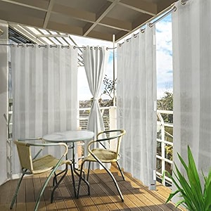 hippo hdpe outdoor balcony eyeletgrommet curtain 230 gsm sun uv amp dust protection light filtering suitable for home garden patio amp veranda arctic white 45ft x 75ft pack of 2