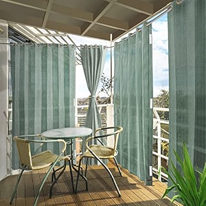 hippo hdpe outdoor balcony eyeletgrommet curtain 230 gsm sun uv amp dust protection light filtering suitable for home garden patio amp veranda moon stone 45ft x 9ft pack of 2
