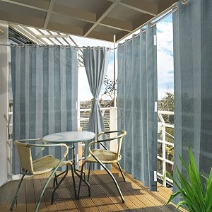 hippo hdpe outdoor balcony eyeletgrommet curtain 230 gsm sun uv amp dust protection light filtering suitable for home garden patio amp veranda country blue 3ft x 45ft pack of 2