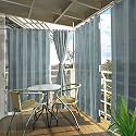 HIPPO HDPE Outdoor Balcony Eyelet/Grommet Curtain, 230 GSM, Sun, UV &amp; Dust Protection, Light Filtering, Suitable for Home, Garden, Patio &amp; Veranda (Country Blue, 3FT x 8FT, Pack of 2)
