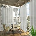 HIPPO HDPE Outdoor Balcony Eyelet/Grommet Curtain, 230 GSM, Sun, UV &amp; Dust Protection, Light Filtering, Suitable for Home, Garden, Patio &amp; Veranda (Arctic White, 4.5FT x 9FT, Pack of 2)