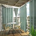 HIPPO HDPE Outdoor Balcony Eyelet/Grommet Curtain, 230 GSM, Sun, UV &amp; Dust Protection, Light Filtering, Suitable for Home, Garden, Patio &amp; Veranda (Moon Stone, 3FT x 7.5FT, Pack of 2)