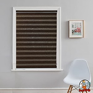 hippo premium zebra blinds wooden design polyester blend semicomplete privacy indoor roller blinds for windows coffee-brown 3ftx9ft