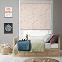 HIPPO Printed Blackout Blind with Kids Safety Wand Butterfly Pink Design for Windows Roll Up &amp; Down Blinds for Indoor (3FTX5FT)
