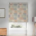 HIPPO Printed Blackout Indoor Roller Blind for Windows Ikat Design Rolling Curtains Corded Roll Up and Down Blind for Home Office (3X9FT)