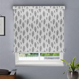 hippo printed blackout indoor roller blinds for windows leafwall design rolling curtains corded roll up and down blind for home office 3x5 ft