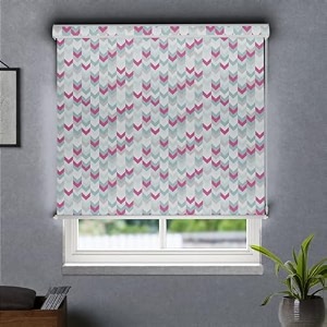 hippo printed blackout indoor roller blinds for windows chevron design rolling curtains corded roll up and down blind for home office 4x9 ft