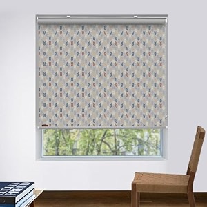 hippo printed blackout roller blinds for windows one click headrail for easy installation roll up down blind for home office leaf-alistic 3ftx9ft