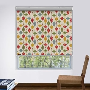 hippo printed blackout window roller blinds one click headrail for easy installation roll up down blind for home amp office lantern-curtain 4ftx9ft