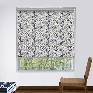 hippo printed blackout roller blinds for windows one click headrail for easy installation roll up down blind for home amp office floraampfauna 3ftx5ft