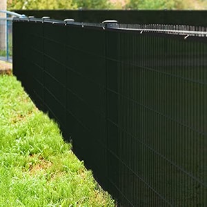 hippo - safety amp privacy screen fence heavy duty shade net with polyester band brass eyelets amp tie cords 7 ft 8 in x 50 ft dark green