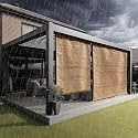 HIPPO Waterproof Balcony Chick Blind W-3FT X H-5FT Sun, Rain & Dust Protection Rope Mechanism Roll Up Down Outdoor Bamboo Shade for Home Window, Restaurant, Hotel, Resort (Bamboo-Mocha, 1 PC)