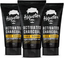 HIPSTER Activated Charcoal Face Scrub 100gm | Pack Of 3 | For Oily Skin & Normal Skin | Walnut Scrub Grits, Milk Protein & Aloe Vera | Exfoliating, Fights Blackhead, Deep Pore Cleansing | Face, Body & Neck  Scrub (300 g)