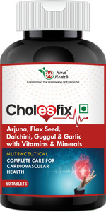 hiral health cholesfix tablets arjun chal flax seed with vitamins  minerals  heart health