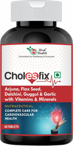 hiral health cholesfix tablets arjun chal flax seed with vitamins  minerals  heart health