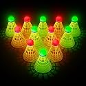 HIRALIY LED Glow Nylon Badminton Shuttlecocks, 6/12 Pack Birdies