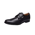 HiREL39S Men Black Brogue Monk Shoes