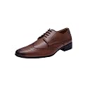 HiREL39S Men Brown Derby Brogue Formal Shoes