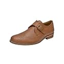 HiREL39S Men Tan Pure Leather Monk Shoes