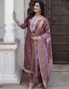 HIRVA ENTERPRIS Embroidered Kurta Trouser Pant