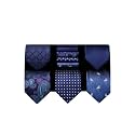HISDERN Mens Ties Set 5PCS Collection Tie with Pocket Sqaure Formal Business Necktie Present Box Neckties Set for Men