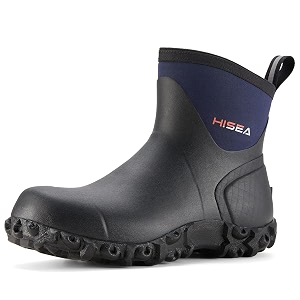 HISEA Mens Rubber Rain Boots Waterproof Ankle