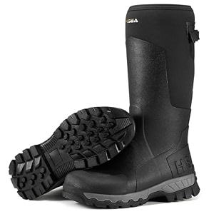 hisea men39s waterproof tall rubber rain boots insulated hunting boots