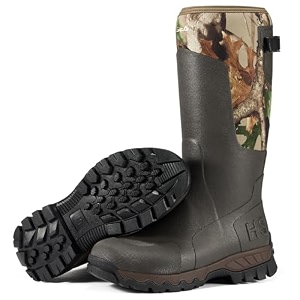 hisea men39s waterproof tall rubber rain boots insulated hunting boots